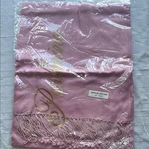 Pink Pashmina Scarf with Fringe